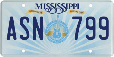 MS license plate ASN799