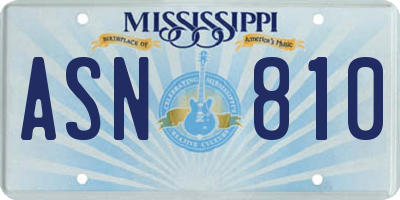 MS license plate ASN810