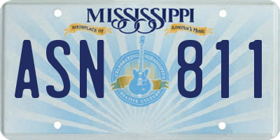 MS license plate ASN811
