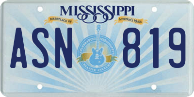 MS license plate ASN819