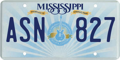 MS license plate ASN827