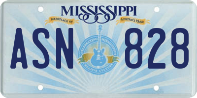 MS license plate ASN828