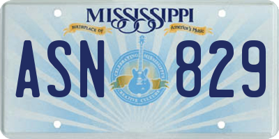 MS license plate ASN829