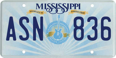 MS license plate ASN836