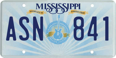 MS license plate ASN841