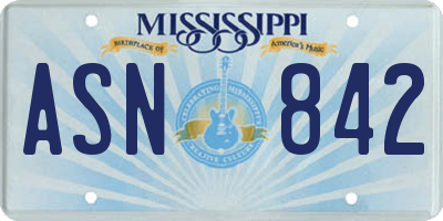 MS license plate ASN842