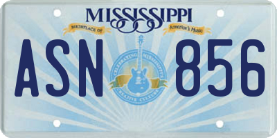MS license plate ASN856
