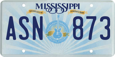 MS license plate ASN873