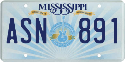 MS license plate ASN891