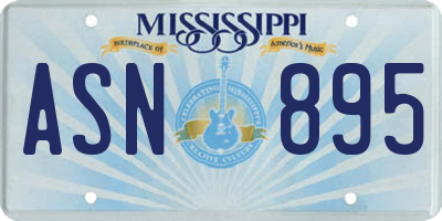MS license plate ASN895