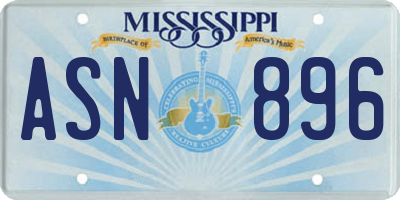 MS license plate ASN896