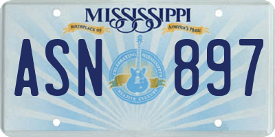 MS license plate ASN897