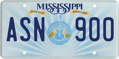 MS license plate ASN900
