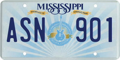 MS license plate ASN901