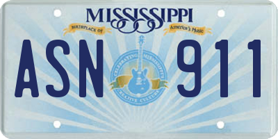 MS license plate ASN911