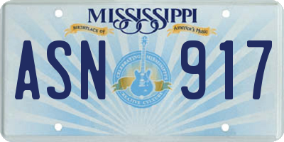 MS license plate ASN917