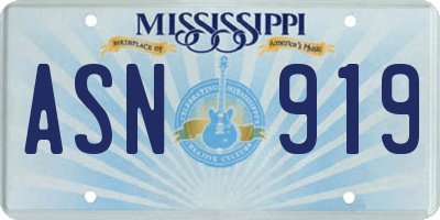 MS license plate ASN919