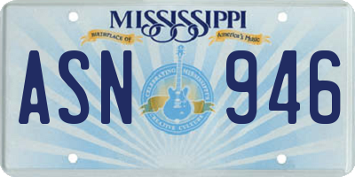 MS license plate ASN946