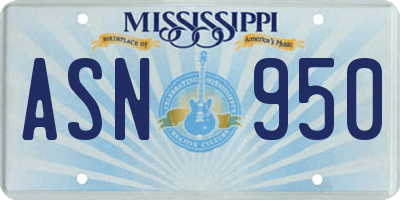 MS license plate ASN950