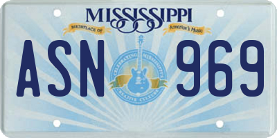 MS license plate ASN969