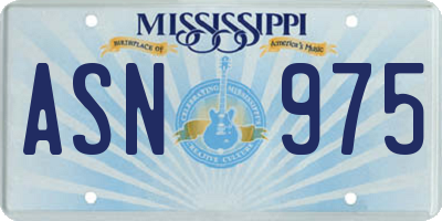 MS license plate ASN975