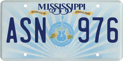 MS license plate ASN976
