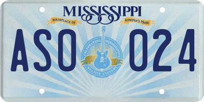 MS license plate ASO024