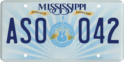 MS license plate ASO042