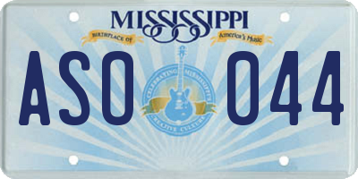 MS license plate ASO044