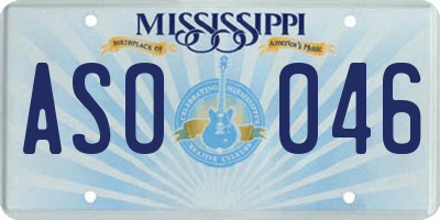 MS license plate ASO046