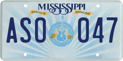 MS license plate ASO047