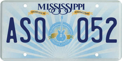 MS license plate ASO052