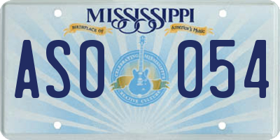 MS license plate ASO054