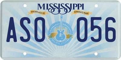 MS license plate ASO056