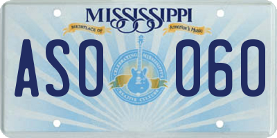 MS license plate ASO060