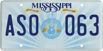 MS license plate ASO063