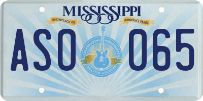MS license plate ASO065