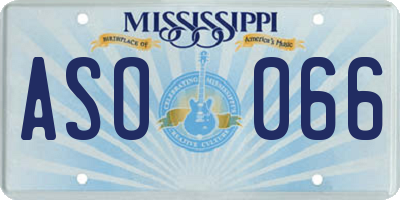 MS license plate ASO066