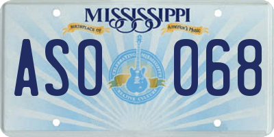MS license plate ASO068