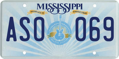 MS license plate ASO069