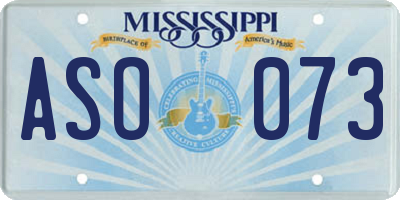 MS license plate ASO073