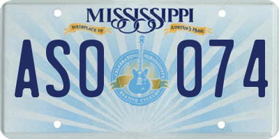 MS license plate ASO074
