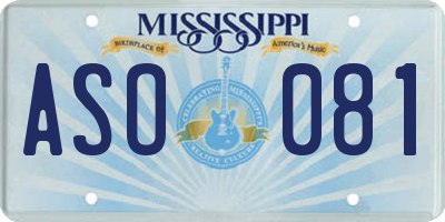 MS license plate ASO081
