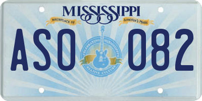 MS license plate ASO082