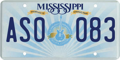 MS license plate ASO083