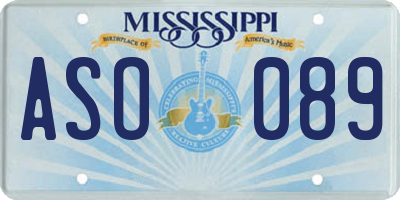 MS license plate ASO089