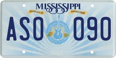 MS license plate ASO090
