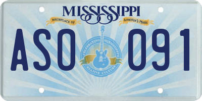 MS license plate ASO091