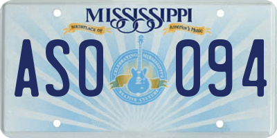 MS license plate ASO094