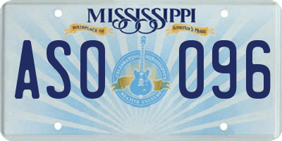MS license plate ASO096